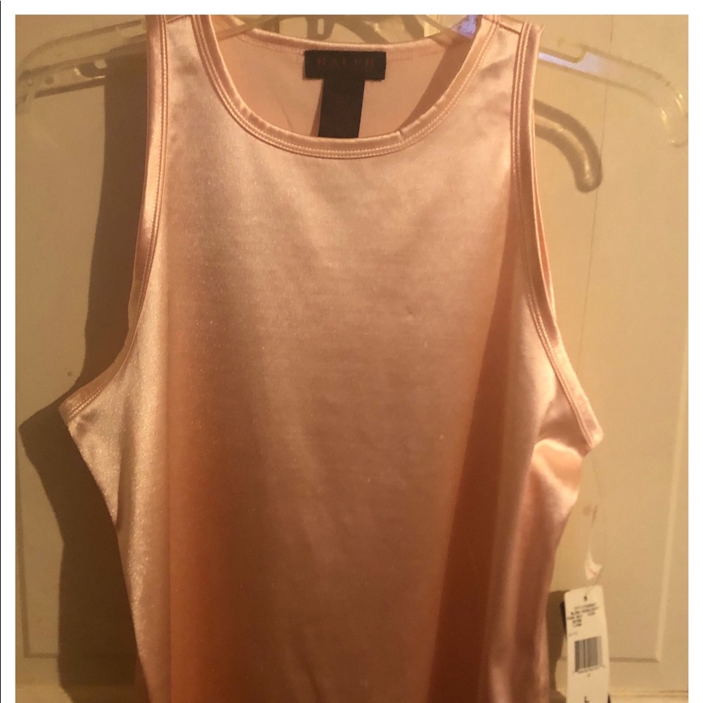 NWT Ralph Lauren Blush Pink Sateen Tank Top